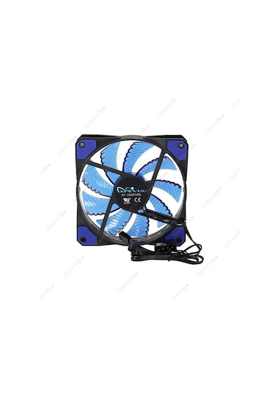 12Cm Kasa Fanı 3D 15 Led Lastik Pad Mavi Renk