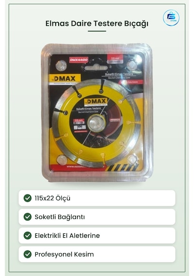 Daire Testere Bıçağı Soketli Elmas Profesyonel Kesim Aksesuarı El