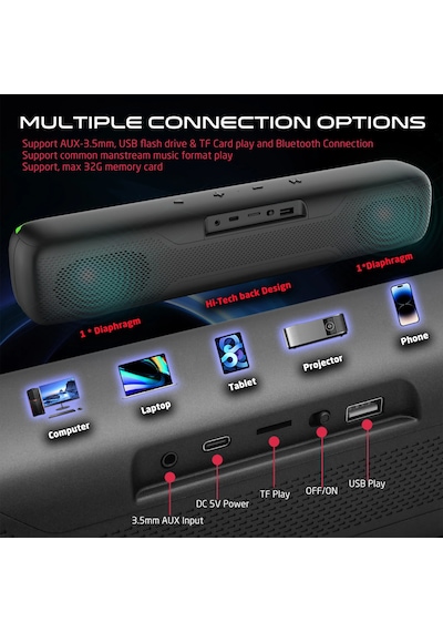 Gameon Dominator Blaze Kablosuz Rgb Oyun Soundbar 2 x 10 W