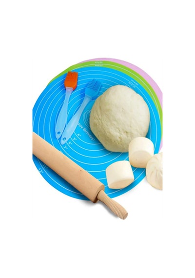 Yuvarlak Yapışmaz Premium Kalite Ölçülü Silikon Hamur Açma Matı 30cm /kek Pasta Pişirme Kağıdı İşlev Diğer