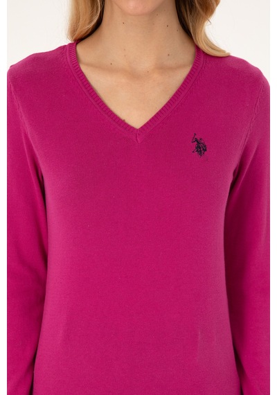 U.S. Polo Assn. U.s. Polo Assn. Kadın Kazak /triko 50313590-vr252 Fusya Melanj
