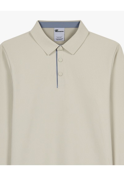 Skechers M Long Sleeve Waffle Polo Erkek Bej S2620148-1559