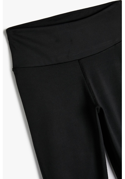 Koton Yüksek Bel Spor Tayt Slim Fit Siyah 4sak40261nk 4SAK40261NK999