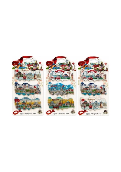 Temalı Silikon Magnet 3'lü Set İstanbul Model