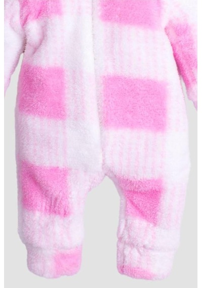 Kışlık Tatlı Peluş Welsoft Tulum Kız Bebek Tulum Pembe