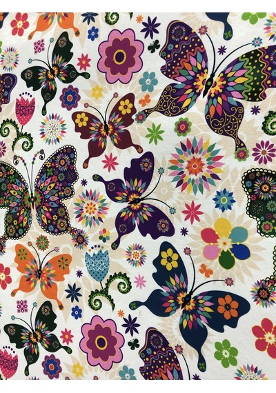 Enesar Home Butterfly Renkli Kelebek Desenli Kumaş Kırlentlik Döşemelik Kumaş Dijital Baskı 100 x 140 cm