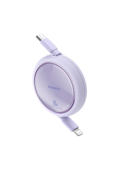 Baseus Free2pull Usb-c Lightning 20w Makaralı Hızlı Şarj Ve Data Kablosu, Mor 100 Cm