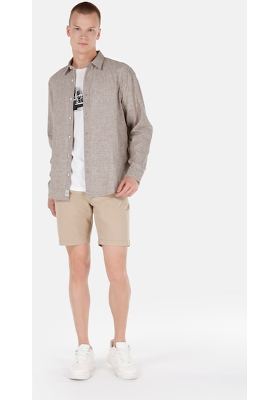 Colin's Colins Normal Kesim Shirt Yaka Kahverengi Erkek Uzun Kol Gömlek Cl1068759 Cl1068759 Q1.v1 Cml Camel