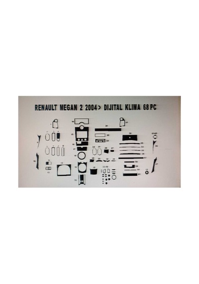Renault Megan 2 Full Set Dıjıtal Klima 2004 67 Parça Torpido Kaplama Renk Ceviz
