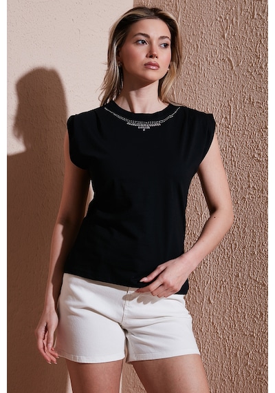 Fashion Friends Bayan Bluz 25y0472k1 Siyah Siyah
