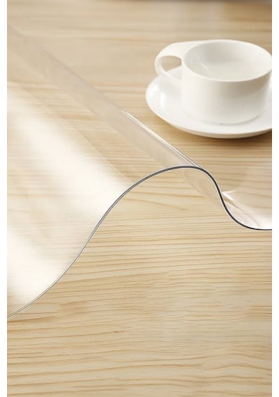 Şeffaf Masa Örtüsü,1.4 Mm Pvc Koruyucu Mat, Muşamba Naylon Yemek Masası Örtüsü