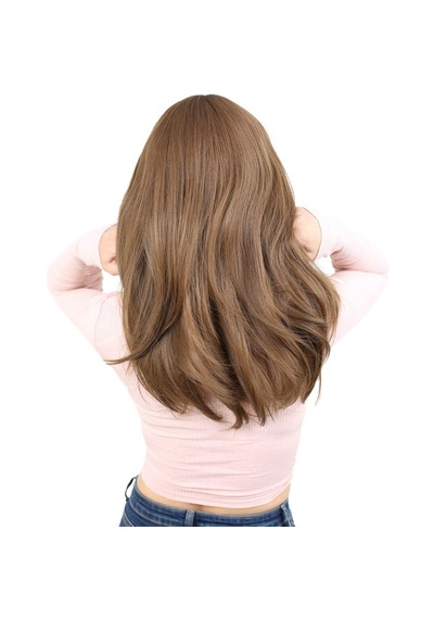 Düz Perçemli Orta Boy Fiber Sentetik Peruk / Kumral - Zmff-713759 Renkli