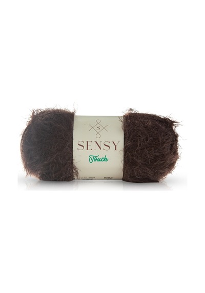 Sensy Premium Touch El Örgü Ipi Bluz Hırka Ipi Kürk Görünümlü Ip Atkı Peluş Oyuncak Ipi Kahverengi