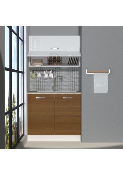 Decoraktiv Mini 90y Mdf Hazır Mutfak Dolabı - Tezgah Dahil - Ceviz Beyaz Beyaz - Ceviz Decoraktiv Mini 90y Mdf Hazır Mutfak Dolabı - Tezgah Dahil - Ceviz Beyaz Beyaz - Ceviz