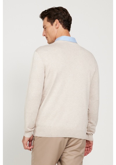 AC&Co / Altınyıldız Classics Erkek Bej Melanj Standart Fit Normal Kesim Bisiklet Yaka Triko Kazak Bej Melanj AC&Co / Altınyıldız Classics Erkek Bej Melanj Standart Fit Normal Kesim Bisiklet Yaka Triko Kazak Bej Melanj