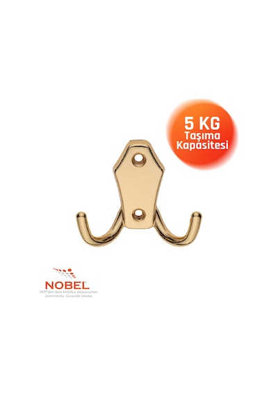 Ri Ko Askı, Metal Vestiyer Askısı, Altin, Duvar Ve Dolap Askılığı 5'li Set Vidalı Altın