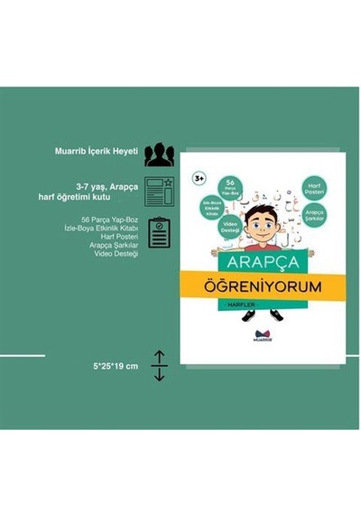 Arapça Öğreniyorum Harfler Kutusu Ve Etkinlik Kitabı Set 3+ya...