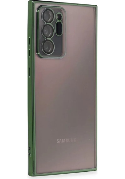 Newface Samsung Galaxy Note 20 Ultra Kılıf Razer Lensli Silikon - Yeşil