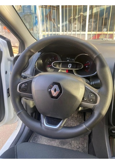 Dikişli Direksiyon Kılıfı Noktalı Damarlı Deri Siyah Dikişli Renault Clio İçin