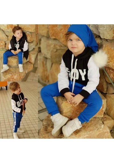 Erkek Çocuk Yelek Kombinli Ponpon Set
