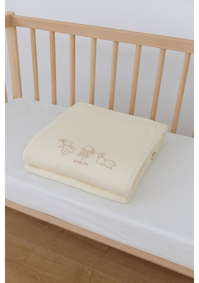 Organik New Basic Tek Kat Battaniye Natural Krem