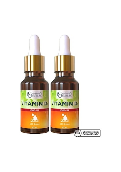 Nature's Supreme Vitamin D3 1000 Iu 20 Ml Damla 2 Adet
