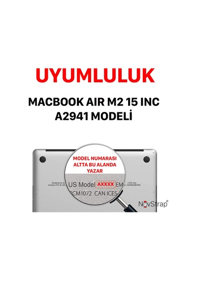 Novstrap Apple Uyumlu MacBook Air 15 İnç 2023 A2941 M2 Çip İle Touchpad Trackpad Koruyucu Film
