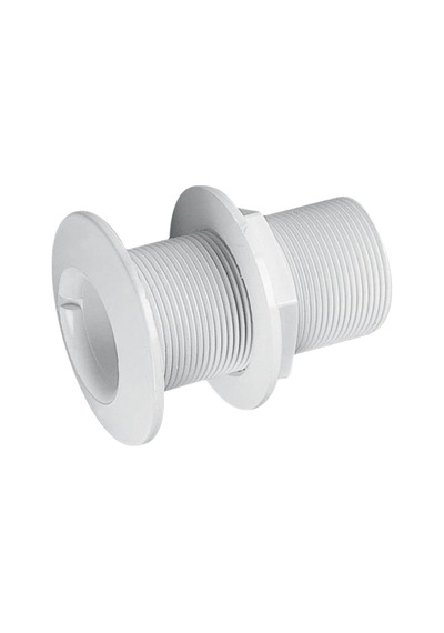 Thru-Hull W/Fl. Flange Threaded. 3/4". L.81mm. White