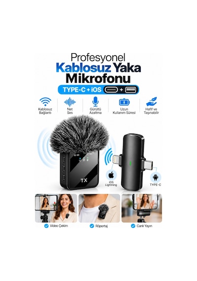 F15 Profesyonel Kablosuz Yaka Mikrofonu Type-c Lightning iOS Uyumlu Net Ve Güçlü Ses F15 Profesyonel Kablosuz Yaka Mikrofonu Type-c Lightning iOS Uyumlu Net Ve Güçlü Ses