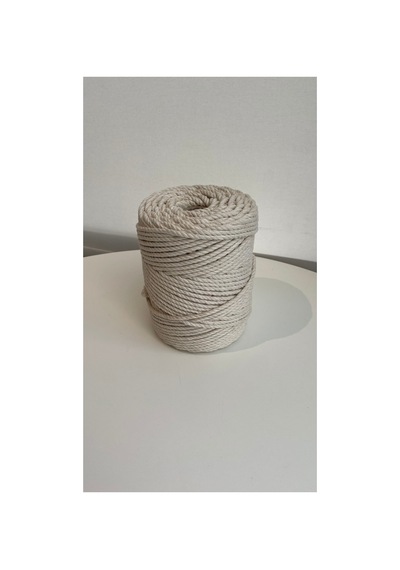 Ekru Pamuk Makrome 5mm 1 Kg