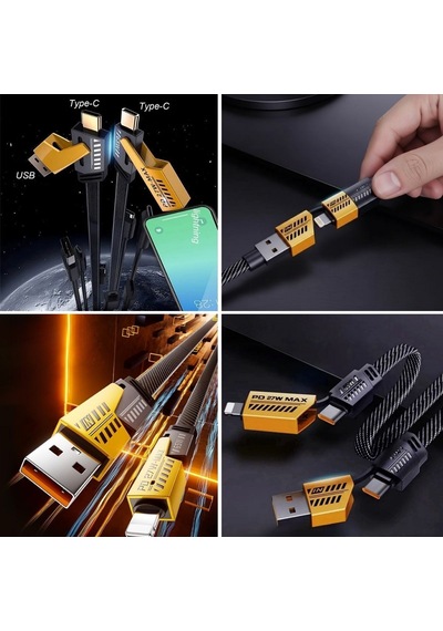 Büro Ev Ofis Cihazları İçin 65w Usb Typec To Typec Apple İos Uyumlu Örgülü Hızlı Mobil Şarj Data Kablosu