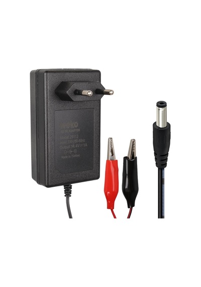 Weko 14.4 Volt - 1 Amper 5.5 2.5 Mm Uçlu + Krokodil Aparatlı Akü Şarj Cihazı