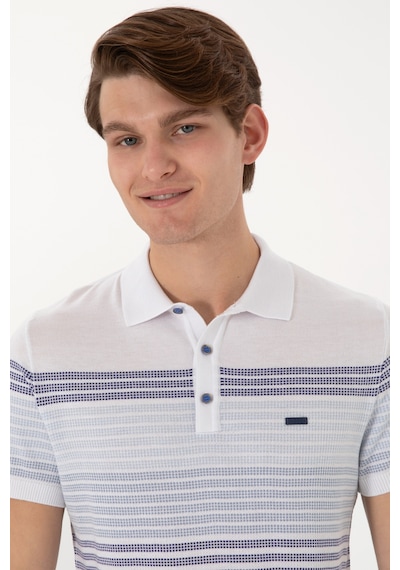 U.S. Polo Assn. Erkek Slim Fit Polo Yaka İndigo Tişört 50299410-VR028