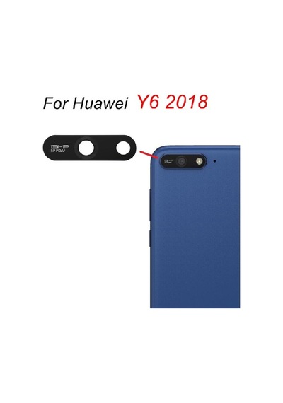 Tkgz -  Y6 2018 Arka Kamera Camı Lens Yapışkanlı