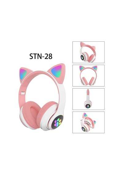 Rainwork Kedi Kulaklık 5.0 Akıllı Rgb Led Detaylı Bluetooth Kablosuz Kulaklık Çocuk Oyuncu