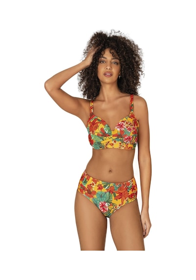 Endeep Kadın Büyük Beden Destekli Büzgü Detaylı Çiçek Desenli Bikini Takımı-turuncu-yeşil Endeep Kadın Büyük Beden Destekli Büzgü Detaylı Çiçek Desenli Bikini Takımı-turuncu-yeşil