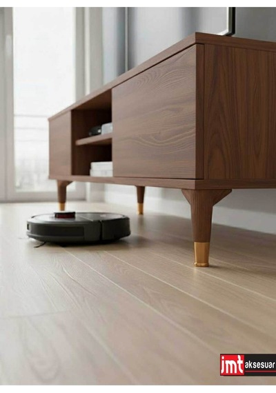Puma 15 Cm Ceviz-altın 6'lı Set Mobilya Kanepe Tv Ünitesi Dolap Konsol Ve Destek Ayağı Ceviz-altın