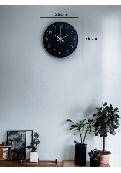 36 Cm Sade Dekoratif Duvar Saati Çok Renkli