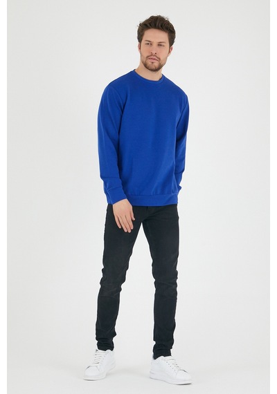 Süperlife Erkek Bisiklet Yaka Regular Fit İnce Sweatshirt Spr 20k30 Saks