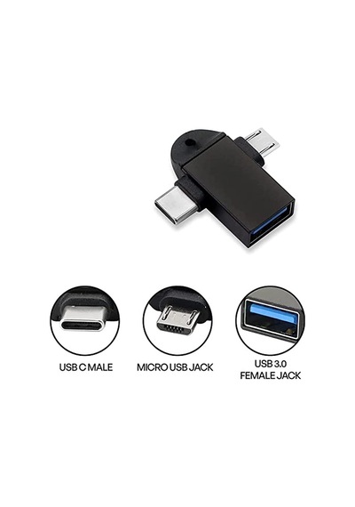 ' Ü 1 Arada Micro Usb Type-c Otg Dönüştürücü Adaptör Otg C Tipi Adaptör 2 In 1 Otg Mikro Usb Dönüştürücü