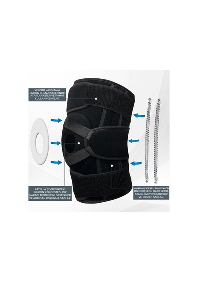 Silikon Patella Ligament Destekli Neopren Dizlik Battal Boy