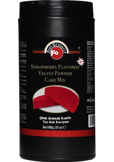 Çilek Aromalı Kırmızı Kadife Pandispanya Toz Kek Karışımı 1kg Yeni
