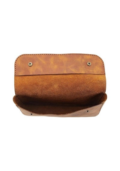 Twingold İsme Özel Çıtçıtlı Küçük El Çantası - %100 Rainbow Deri - Ac14001 - Camel Camel