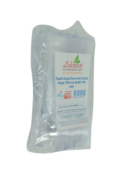 Lokman Avm Plastik Kaşık Ekonomik Çorba Kaşığı 1654 MM Şeffaf 100 Adet 1 Paket