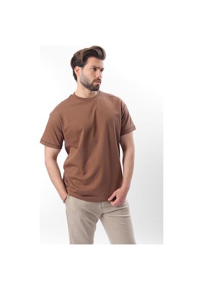 Madmext Kahverengi Bisiklet Yaka Çoban Dikişli Overfit Erkek T-shirt E7103 Kahverengi Madmext Kahverengi Bisiklet Yaka Çoban Dikişli Overfit Erkek T-shirt E7103 Kahverengi