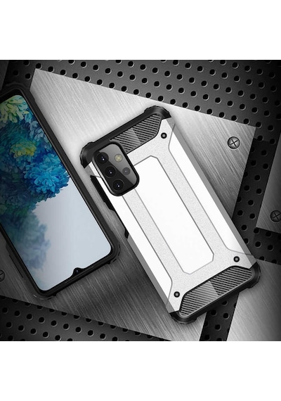 Noktaks - Samsung Galaxy Uyumlu A13 4g - Kılıf Çift Katman Zırh Tank Crash Military Kapak - Gold