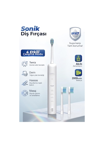 7go 7gmf2 Sonic Elektrikli Diş Fırçası Beyaz