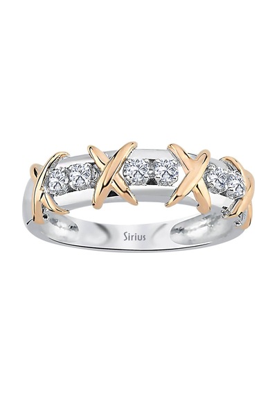 Sirius Pırlanta Taşlı Avangart Yarım Tur Yüzük 0847r0063