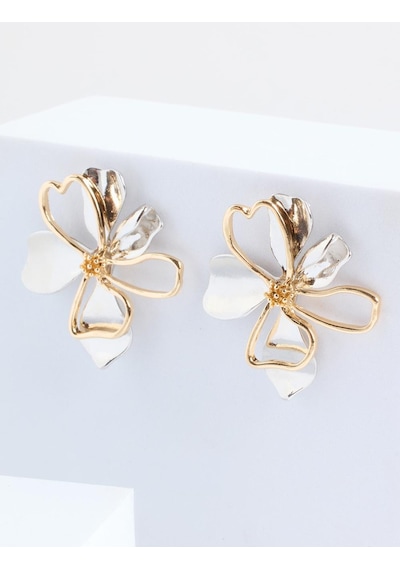 Jimmy Key Jimmy Key Karışık Parlak Metal Çiçek Figürlü Zarif Küpe 6sw435692999 Çok Renkli