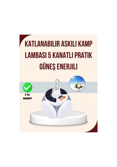 Katlanabilir Güneş Enerjili Led Kamp Lambası Usb Şarjlı Renk Renk
